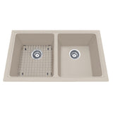 Mythos Kitchen Granite Undermount Double Sink, 31 9/16-in