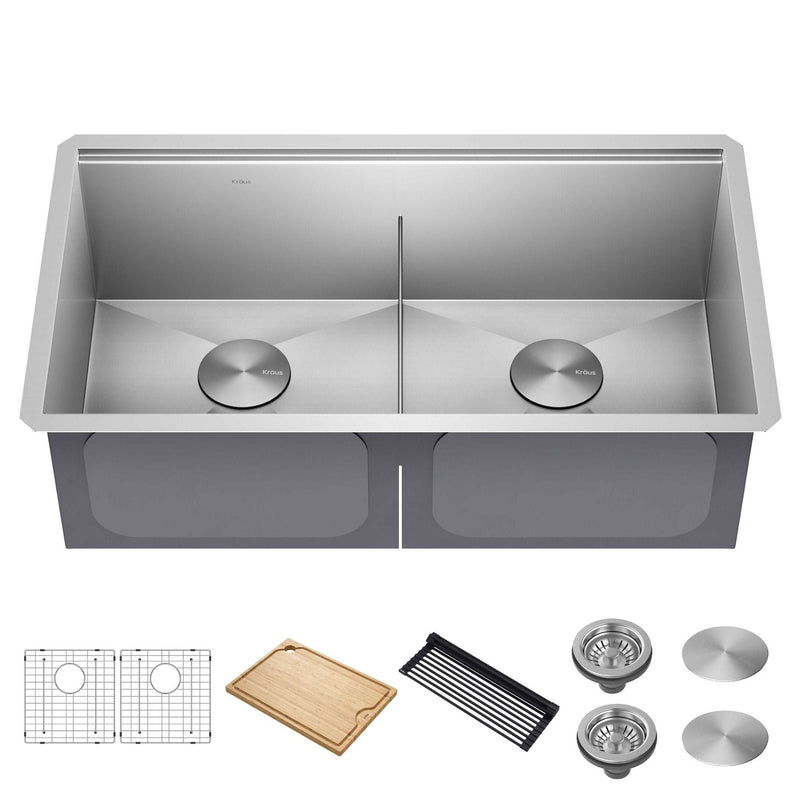 Kore Undermount Stainless Steel Single Bowl Kitchen Sink with Add-Ons, 33x19x11-in M5928