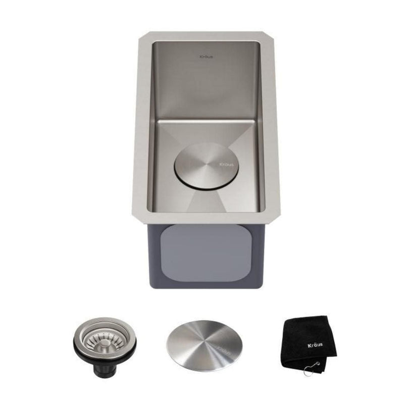 Standart PRO Undermount 16-Gauge Stainless Steel Single Bowl Bar Prep Kitchen Sink, 10-in O6090
