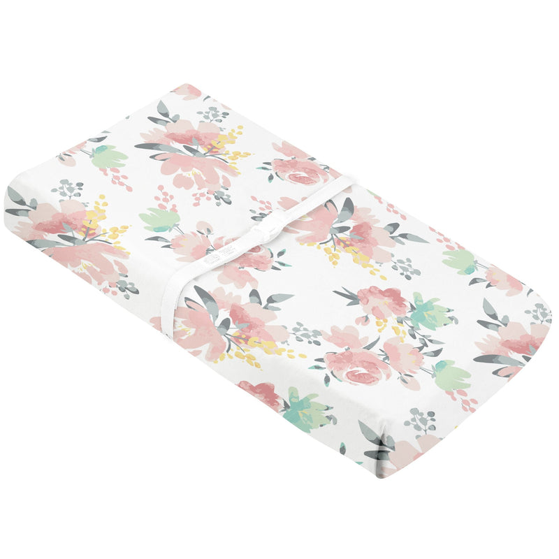 Percale Changing Pad Cover, Watercolour Blooms R769