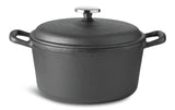 Pre-Seasoned Casserole Dish, Cast Iron, Black, 6-qt