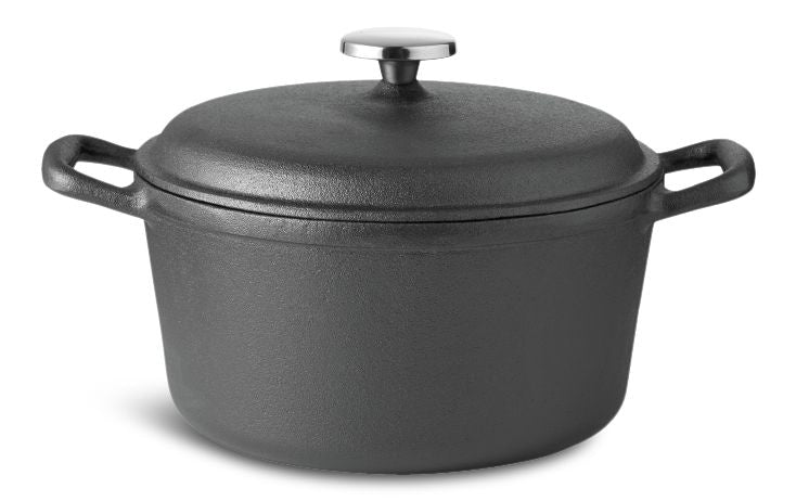 Pre-Seasoned Casserole Dish, Cast Iron, Black, 6-qt P677