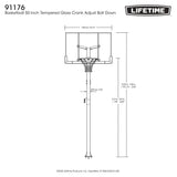 Lifetime In-Ground Crank Adjust Bolt Down Outdoor Basketball Hoop, 50-in