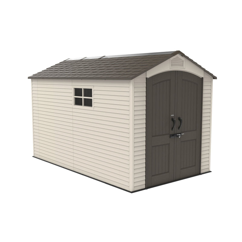 Lockable Steel Shed, Beige, 7 x 12 -ft W3220