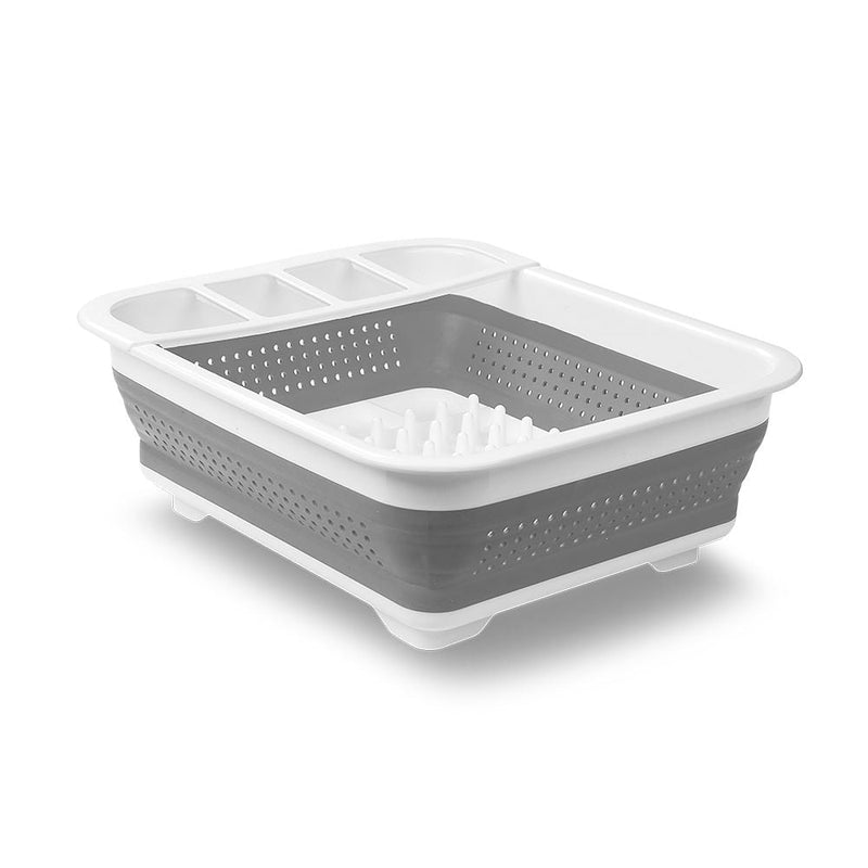 Madesmart Collapsible Folding Plastic Dish & Cutlery Drying Rack, White G1435