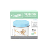 Tough Tops Durable Plastic Lids, Wide-Mouth, Assorted, 4-pk
