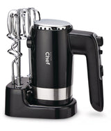 300W 5-Speed Electric Hand Mixer with Storage Base, Black