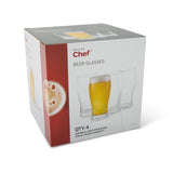 Beer Glasses Set, 540-mL, Lead-Free, 4-pc