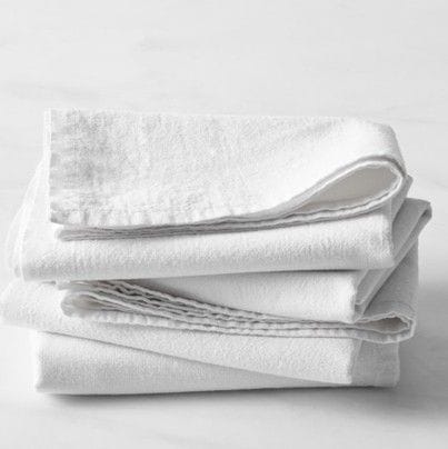 Kitchen Cotton Flour Sac Towels, White, 4-pk D3421