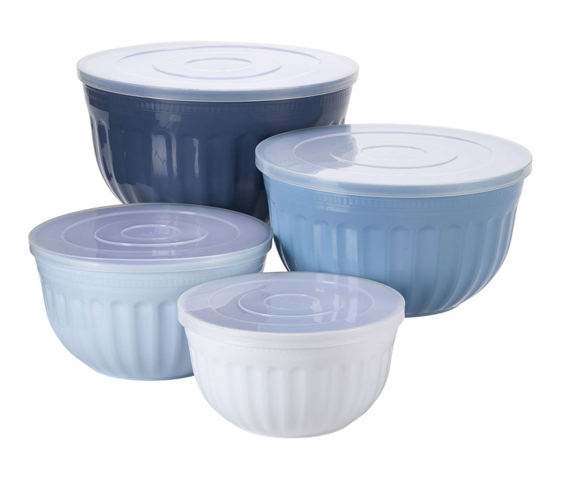 Nestable Navy Mixing Bowl Set with Lids, 8-pc J5521