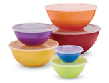 Plastic Mixing Bowl Set with Lids, Assorted Sizes, 6-pk