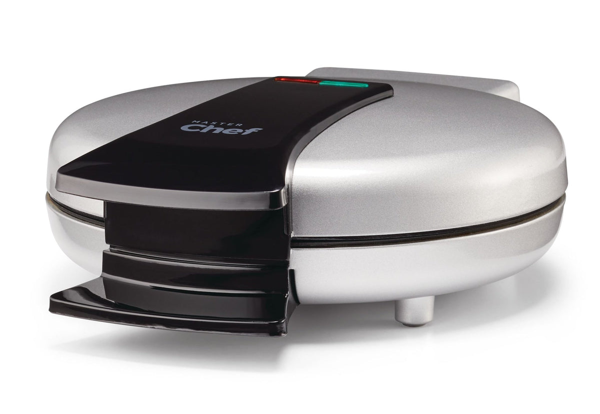 Round, Non-Stick Waffle Maker, Silver