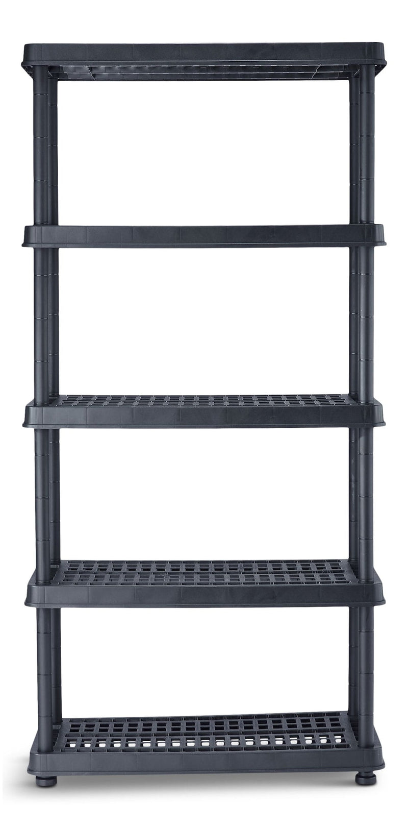 Adjustable 5-Shelf Resin/Plastic Storage Rack/Shelving Unit, 36 x 18 x 72-in J3895