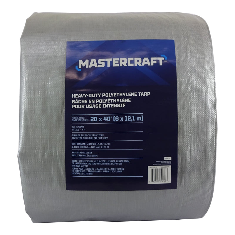 Premium Heavy Duty Tarp, Poly, Waterproof, 20-ft x 40-ft B4960
