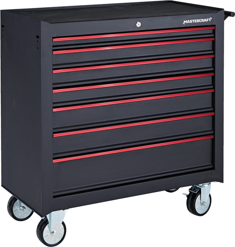 Rolling Tool Storage Cabinet with 7 Drawers, Black, 36-in I7288