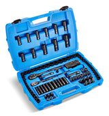 Socket Set, 122-pc, SAE/Metric, CRV, Black Steel Finish