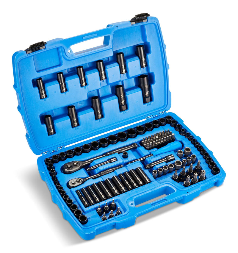 Socket Set, 122-pc, SAE/Metric, CRV, Black Steel Finish N9372