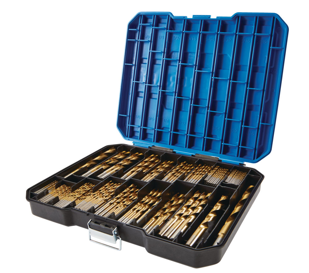 Titanium Drill Bit Set for Wood, Metal, Plastic, 230-pc