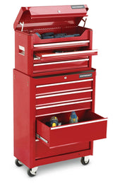 Tool Chest with 4 Drawers, Deep Red, 24-in