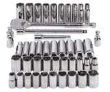 MAXIMUM 1/2-in Drive Professional Grade Socket Set, 45-pc, SAE/Metric, CRV, Nickel-Chrome Plating