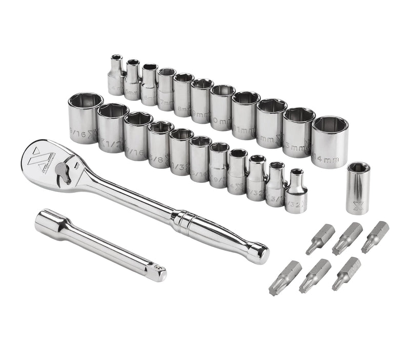 MAXIMUM 31 Piece 1/4" Drive Metric Socket Set N7130