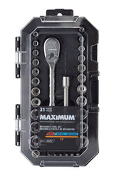 MAXIMUM 31 Piece 1/4" Drive Metric Socket Set