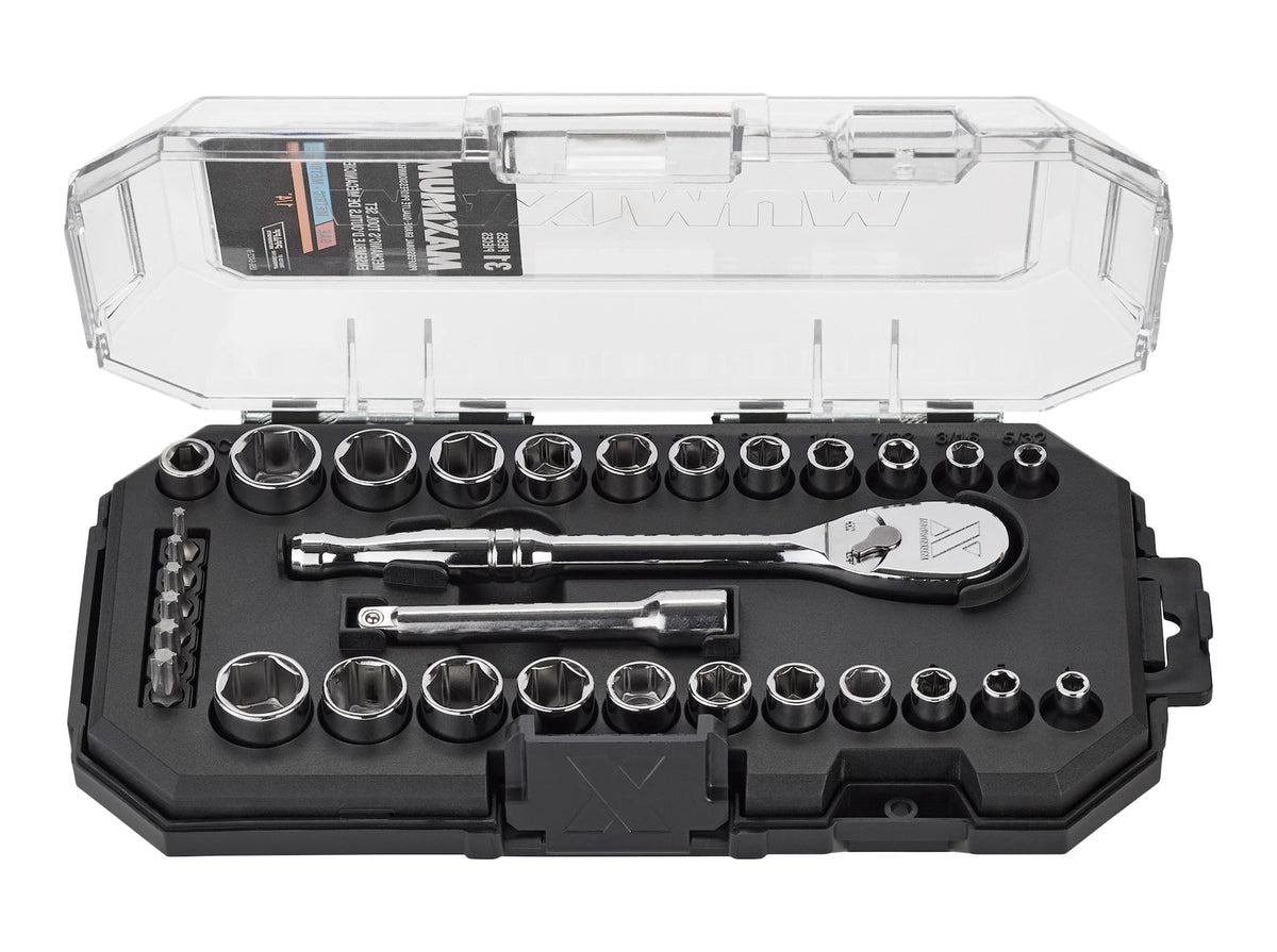 MAXIMUM 31 Piece 1/4" Drive Metric Socket Set