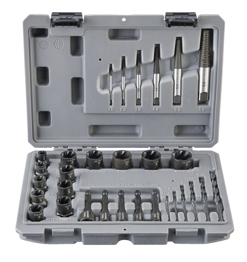 MAXIMUM Bolt Remover Set, 30-pc, SAE/Metric N6419