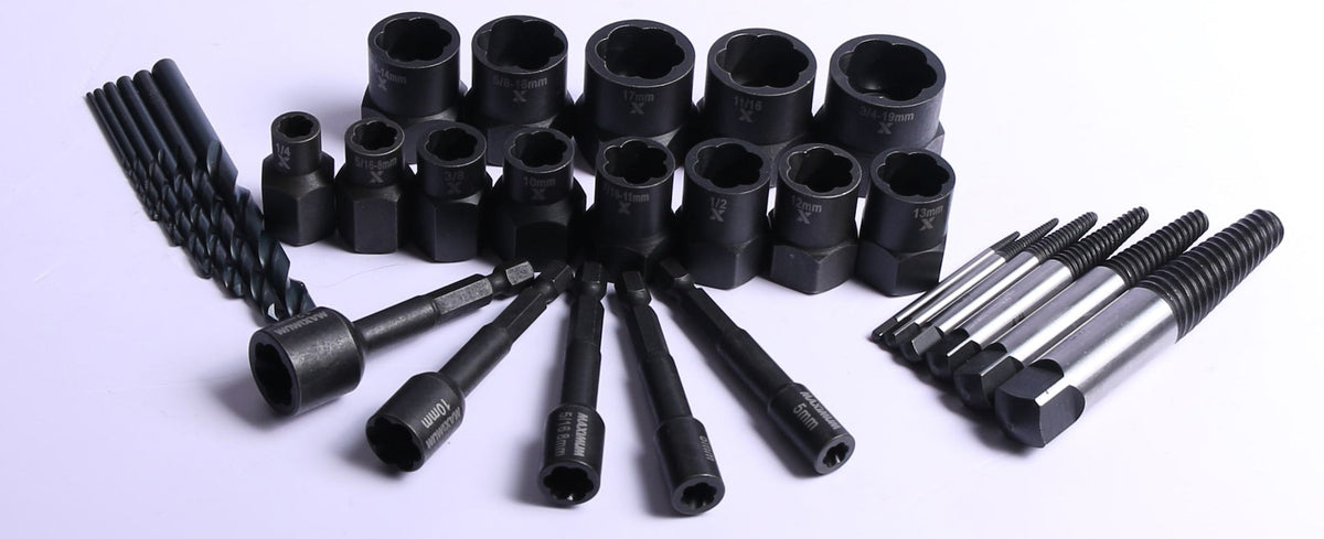 MAXIMUM Bolt Remover Set, 30-pc, SAE/Metric