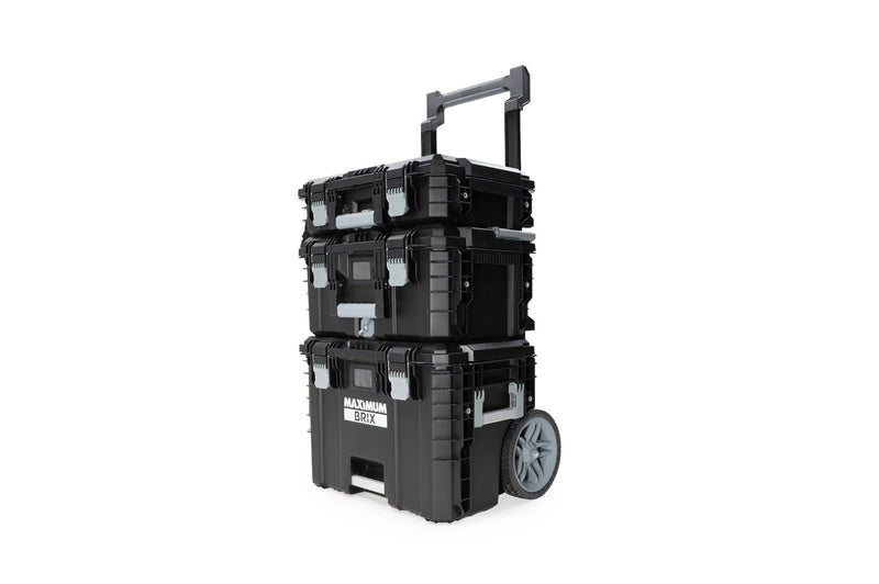 MAXIMUM Brix Modular Portable Toolbox/Tool Storage System with Wheels, IP65, 23-in x 19-in x 33-in, 3-pc U1595