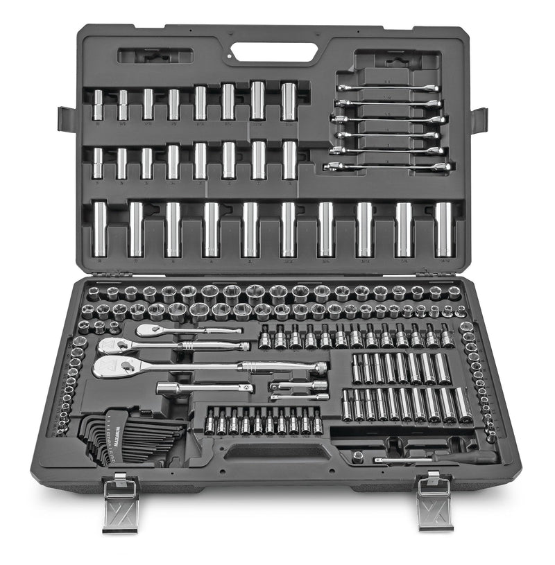 MAXIMUM Professional Grade Socket Set, 224-pc, CRV, Nickel-Chrome Plating O9234