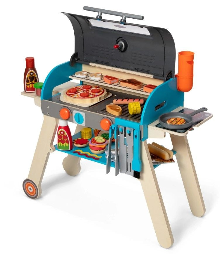 Wooden Deluxe Barbecue Grill, Smoker and Pizza Oven Playset, Ages 3+ C5566