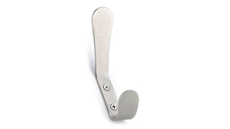 Metal Utility Double Hook, Brushed Nickel N9871