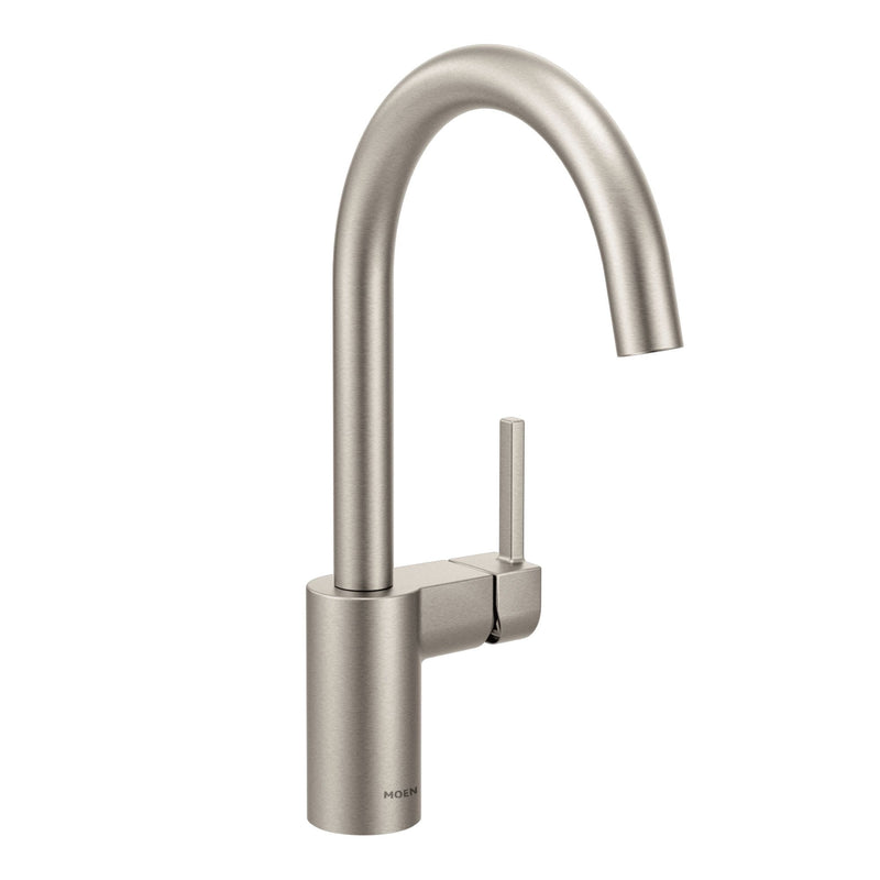 Align Single Handle High Arc Modern Pull Down Sprayer Kitchen Faucet, Stainless Steel Q4596