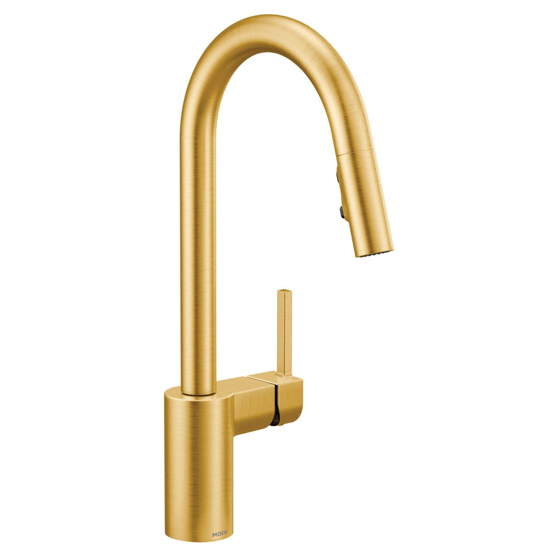 Align Single Handle High Arc Pull Down Sprayer Kitchen Faucet, Brushed Gold J6256