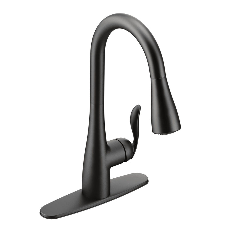 Arbor Single Handle Modern Pull Down Kitchen Faucet with Reflex & Power Clean, Matte Black I2788
