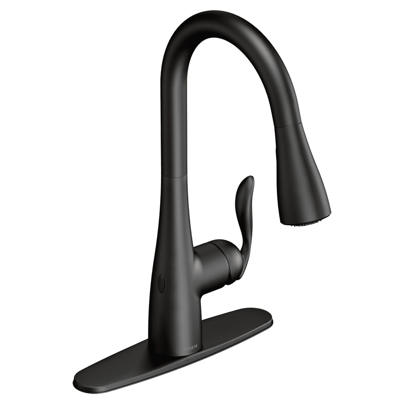Arbor Single Handle Touchless Pull Down Sprayer Kitchen Faucet with & Power Clean, Matte Black K6499