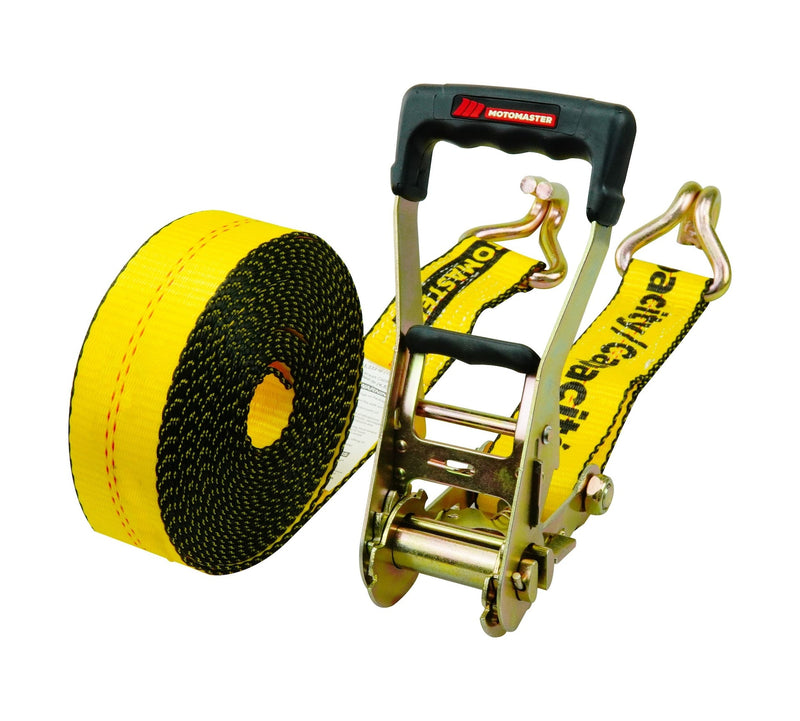 10,000-lb Ratchet Tie Down Strap, Abrasion Resistant, 2-in x 27-ft V63