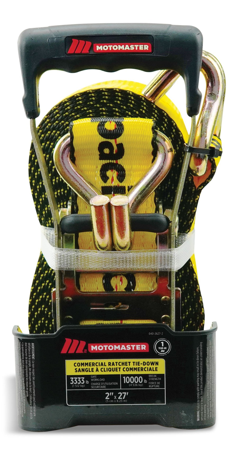 10,000-lb Ratchet Tie Down Strap, Abrasion Resistant, 2-in x 27-ft