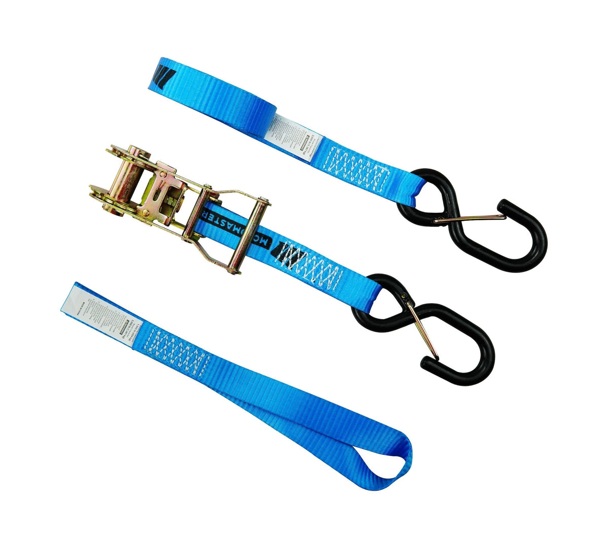 3,000-lb Heavy Duty Motorcycle Ratchet Tie Down Strap, 1-in x 6-ft, 2-pk