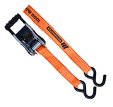 3,000-lb Heavy Duty Ratchet Tie Down, with Padded D-Handle, 1.25-in x 14-ft, 4-pk