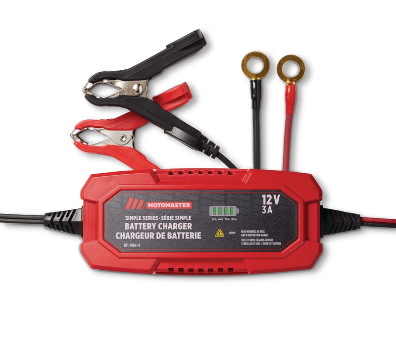 Simple Series Smart Battery Charger/Maintainer, Fully Automatic, 3-Amp, 12V U4999