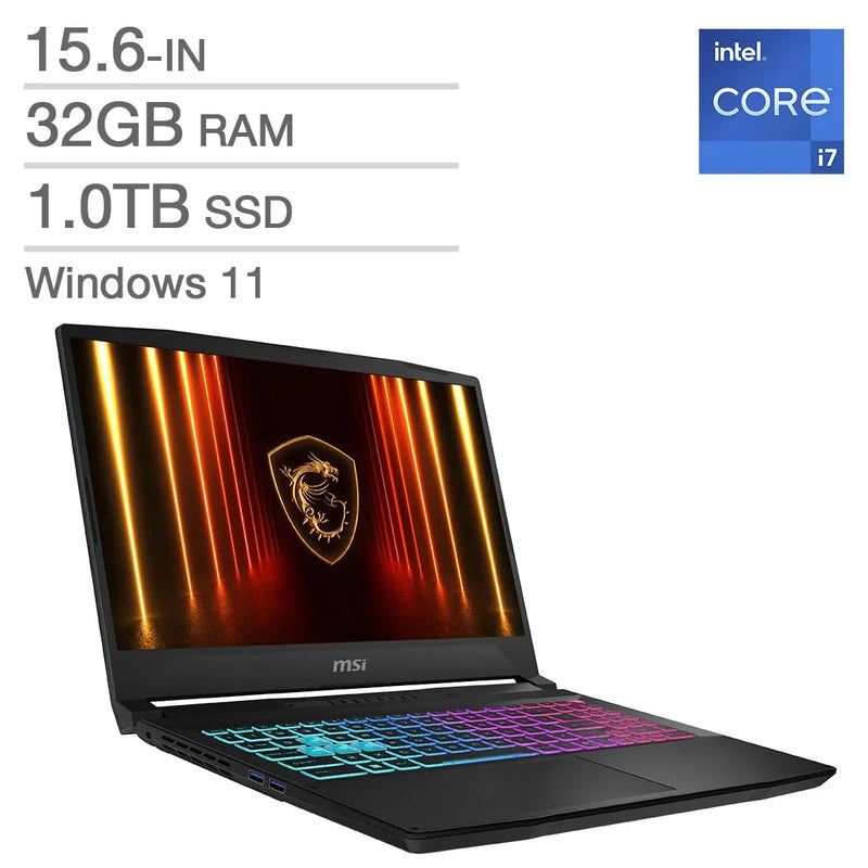 MSI Katana 15 HX 15.6-in. Gaming Laptop, Intel Core i7-14650HX - 32GB RAM, 1TB SSD, 8GB NVIDIA GeForce RTX 5060 S5692