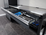 Bold 3.0 Series All-in-One Lockable Steel Garage Cabinetry Set with Stainless Steel Top, Grey, 90-in x 18-in x 72-in, 4-pc
