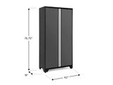 Bold Series Lockable 24-Gauge Steel RTA Storage Locker with 3 Shelves, Grey/Black, 42-in