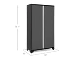 Bold Series Lockable 24-Gauge Steel RTA Storage Locker with 3 Shelves, Grey/Black, 48-in