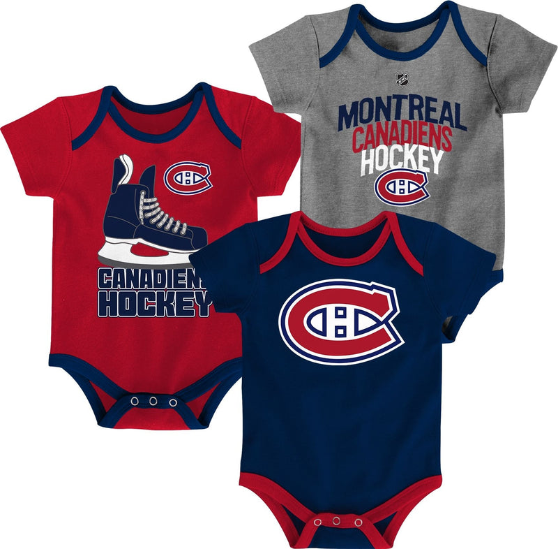 Infant/Baby Bodysuit Onesie, Red/Blue/Grey, 3-pk F6155