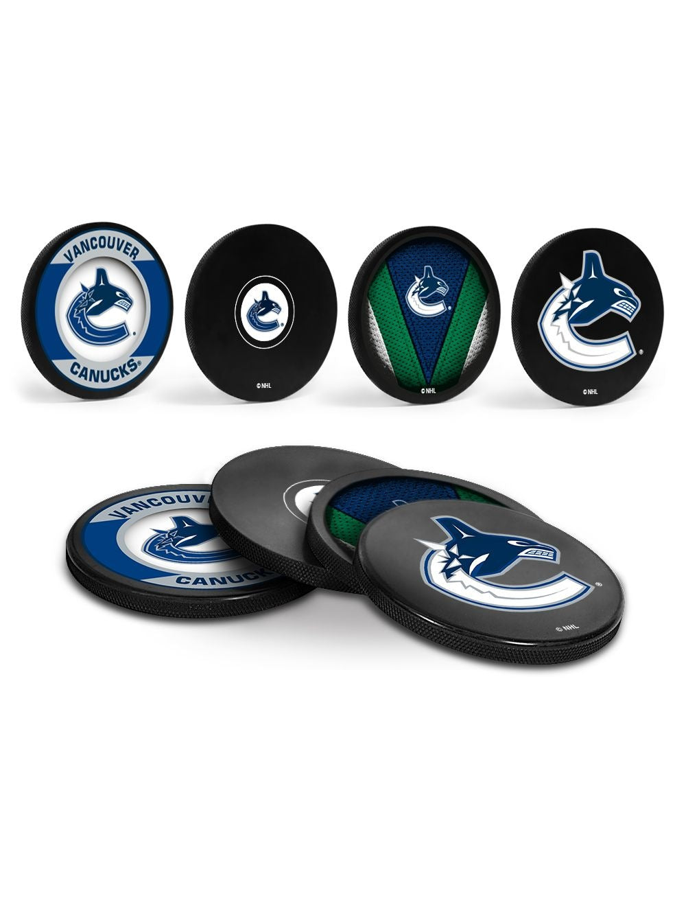Hockey Puck Drink Coasters, 4-pk