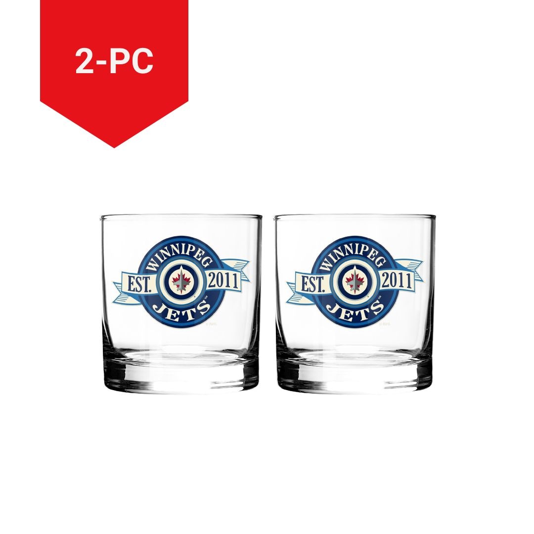 Hockey Rocks Glass, 2-pk
