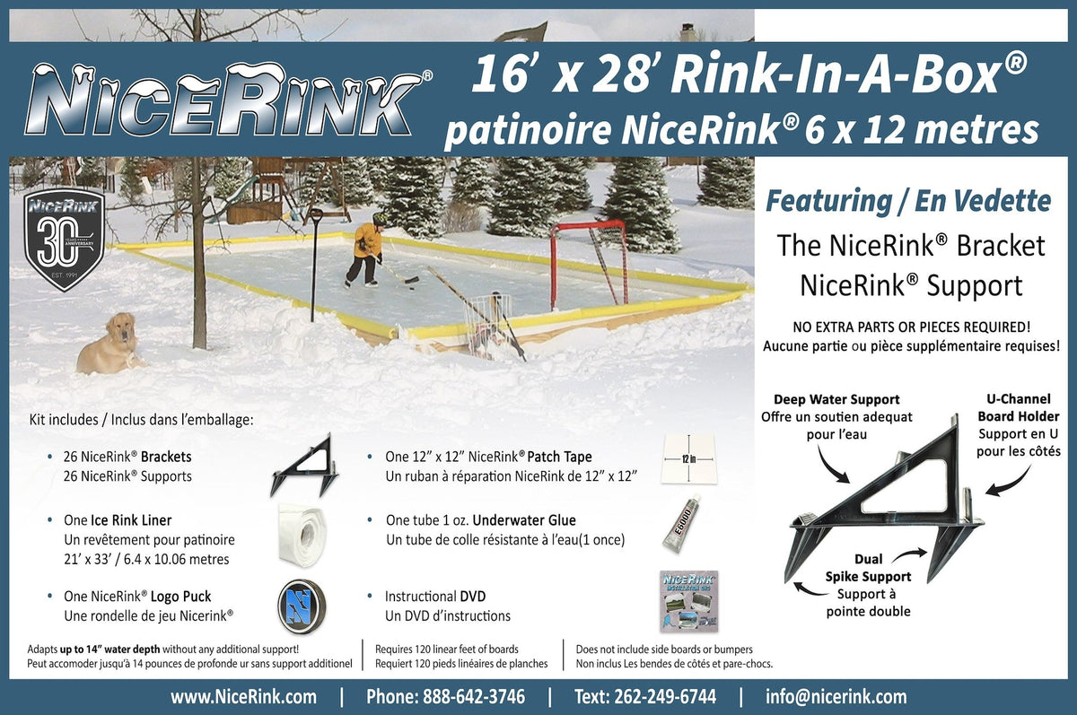Outdoor Ice Rink Kit, 16-ft x 28-ft